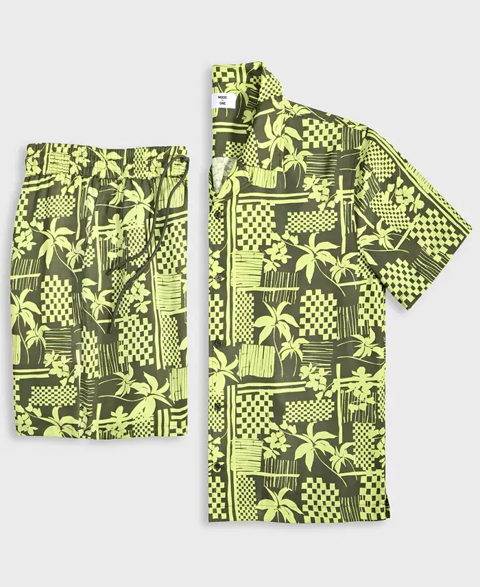 Alfani Mode Of One Men's Vacation Palm Camp Shirt & Shorts Exclusively At Macy's Men's Fashion & Accessories