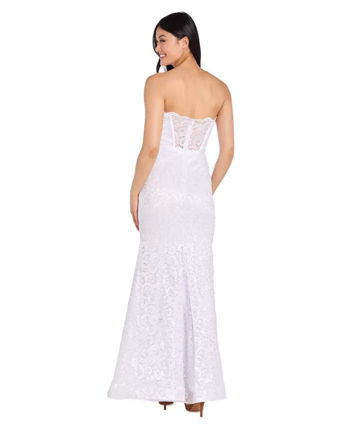 Alfani Morgan & Company Juniors' Glitter Lace Corset Gown Juniors'