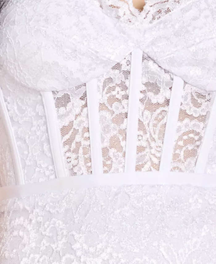 Alfani Morgan & Company Juniors' Glitter Lace Corset Gown Juniors'