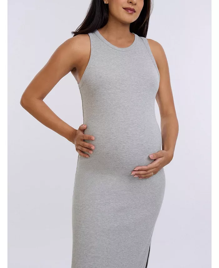 Alfani Motherhood Maternity Maternity Crew Neck Sleeveless Racerback Midi Dress - Motherhood Women's Fashion Shoes & Accessories