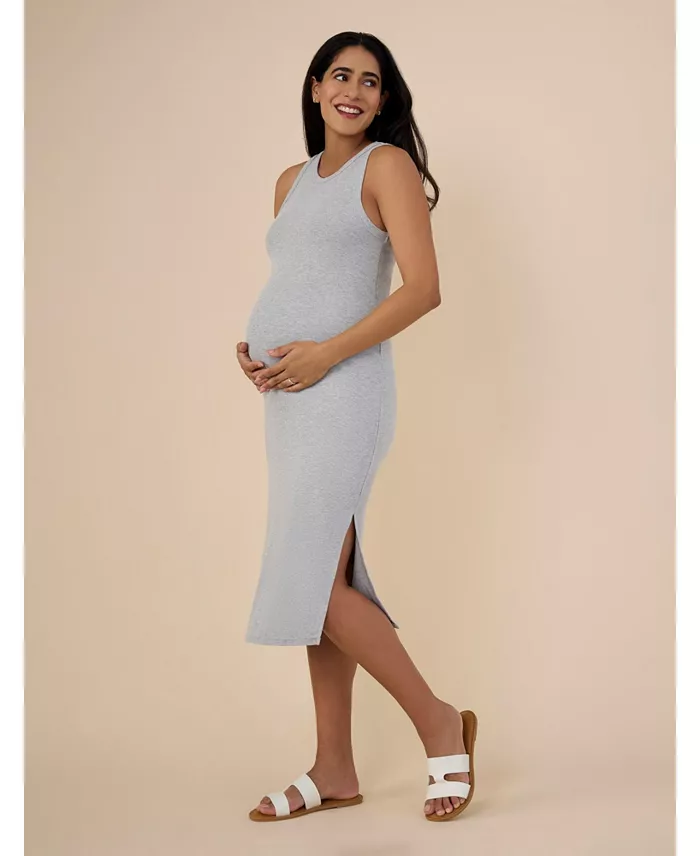 Alfani Motherhood Maternity Maternity Crew Neck Sleeveless Racerback Midi Dress - Motherhood Women's Fashion Shoes & Accessories