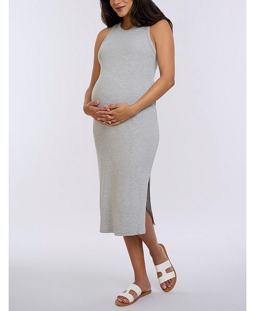 alfani Motherhood Maternity Maternity Crew Neck Sleeveless Racerback Midi Dress - Motherhood Women's Fashion Shoes & Accessories
