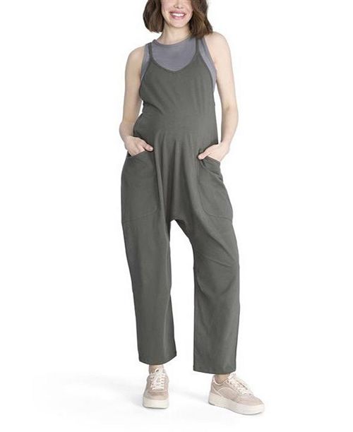 alfani Motherhood Maternity Women's Sleeveless Relaxed Fit Maternity Jumpsuit Women's Fashion Shoes & Accessories