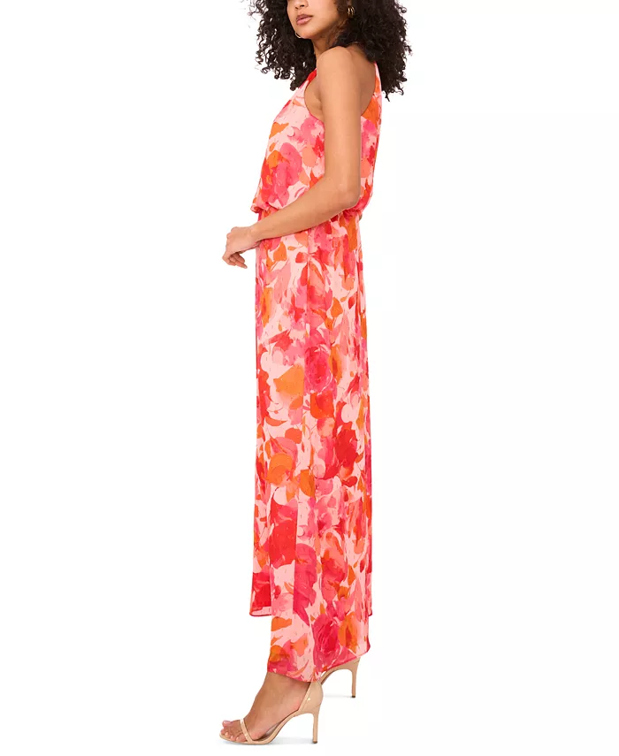 Alfani MSK Women's Printed Chiffon Blouson Maxi Dress Women's Fashion Shoes & Accessories