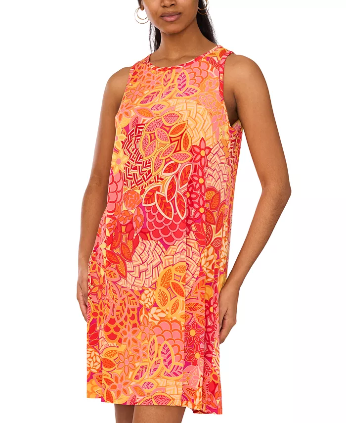 Alfani MSK Women's Printed Jersey Sleeveless Swing Dress Women's Fashion Shoes & Accessories