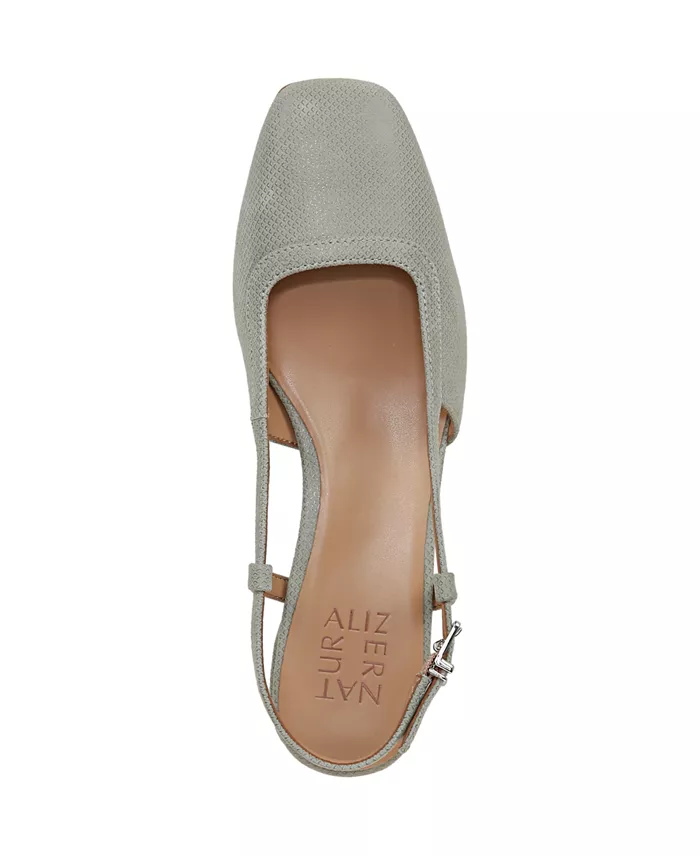 Alfani Naturalizer Block Heel Square Toe Leather Slingback Pumps Women's Fashion Shoes & Accessories