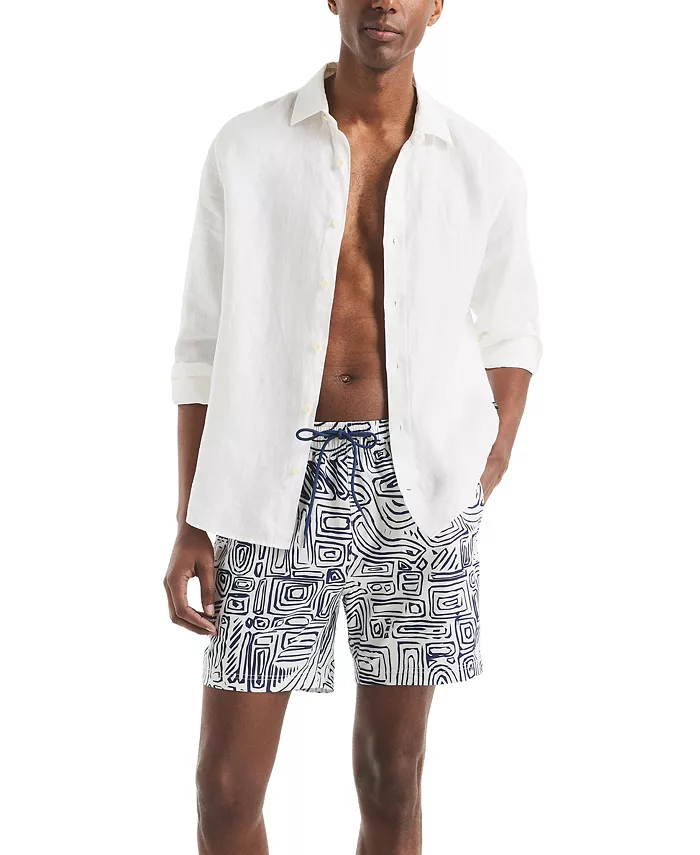 Alfani Nautica Beach Boys X Men's Quick-Dry Wood-Grain Swim Trunks Men's Fashion & Accessories