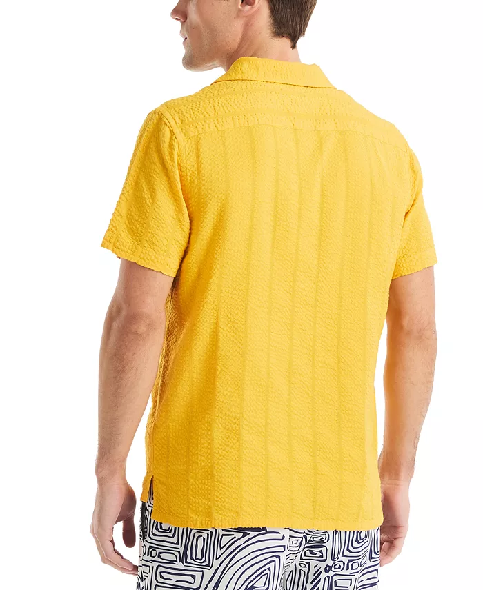 Alfani Nautica Beach Boys X Men's Seersucker Camp Short-Sleeve Shirt Men's Fashion & Accessories