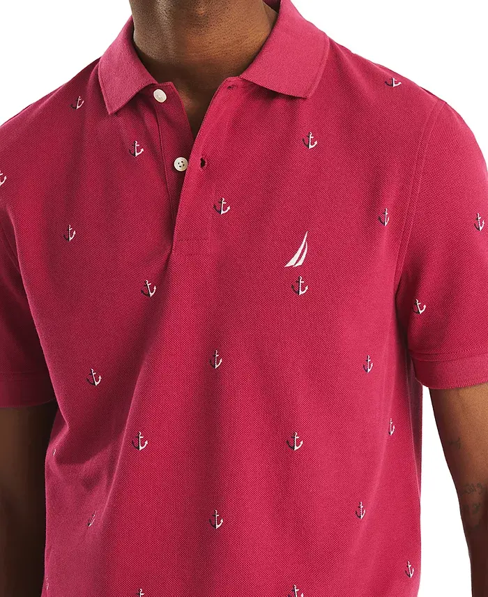 Alfani Nautica Men's Classic Fit Deck Printed Performance Polo Shirt Men's Fashion & Accessories