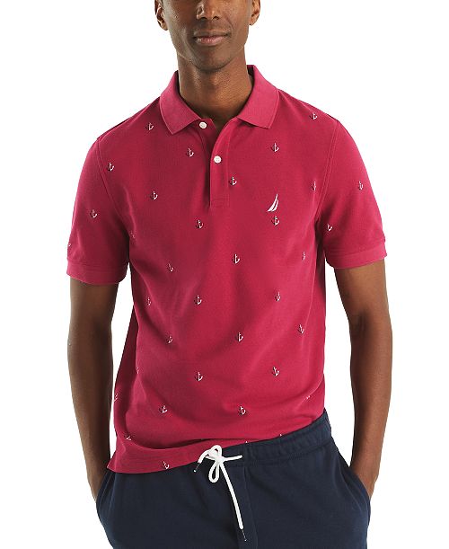 alfani Nautica Men's Classic Fit Deck Printed Performance Polo Shirt Men's Fashion & Accessories