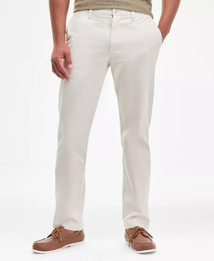 Alfani Nautica Men's Classic-Fit Stretch Solid Flat-Front Chino Deck Pants Men's Fashion & Accessories