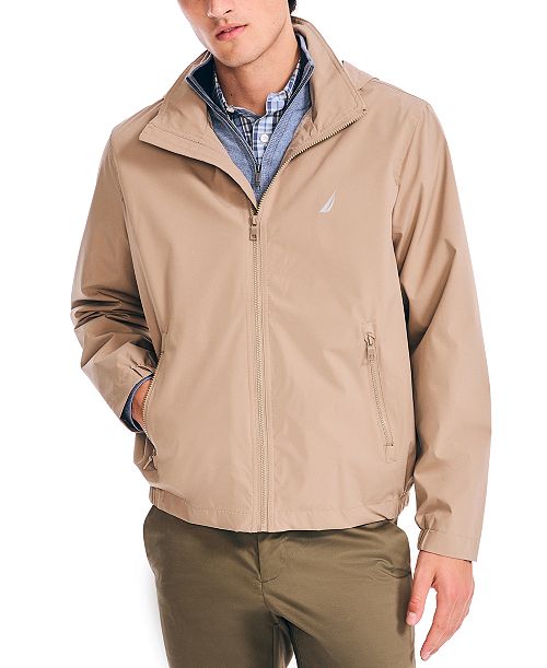 alfani Nautica Men’s Classic Rainbreaker Hooded Zip-Front Lightweight Jacket Men's Fashion & Accessories