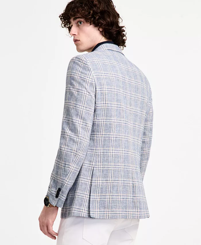 Alfani Nautica Men's Cotton & Linen Printed Modern-Fit Sport Coat Men's Fashion & Accessories