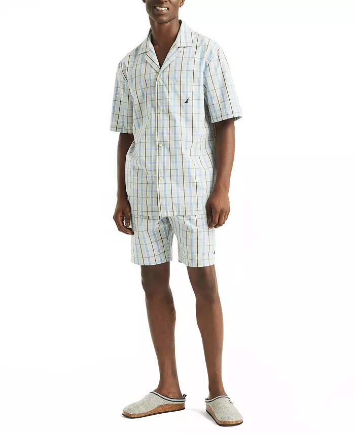 Alfani Nautica Men's Crafted Plaid Camp Sleep Pajama Shirt Men's Fashion & Accessories
