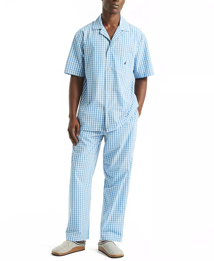 Alfani Nautica Men's Crafted Plaid Camp Sleep Pajama Shirt Men's Fashion & Accessories