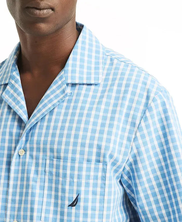 Alfani Nautica Men's Crafted Plaid Camp Sleep Pajama Shirt Men's Fashion & Accessories