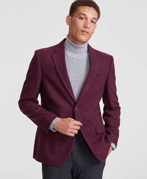 alfani Nautica Men's Modern-Fit Solid Tweed Sport Coat Men's Fashion & Accessories