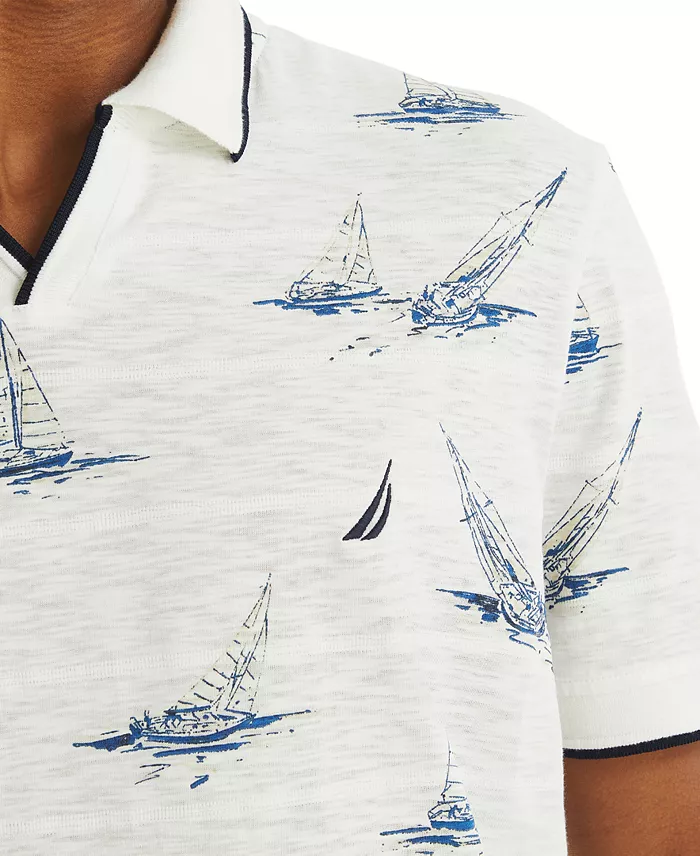 Alfani Nautica Men's Printed Sailboat Polo Shirt Men's Fashion & Accessories
