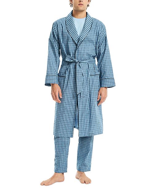alfani Nautica Men's Woven Plaid Robe Men's Fashion & Accessories