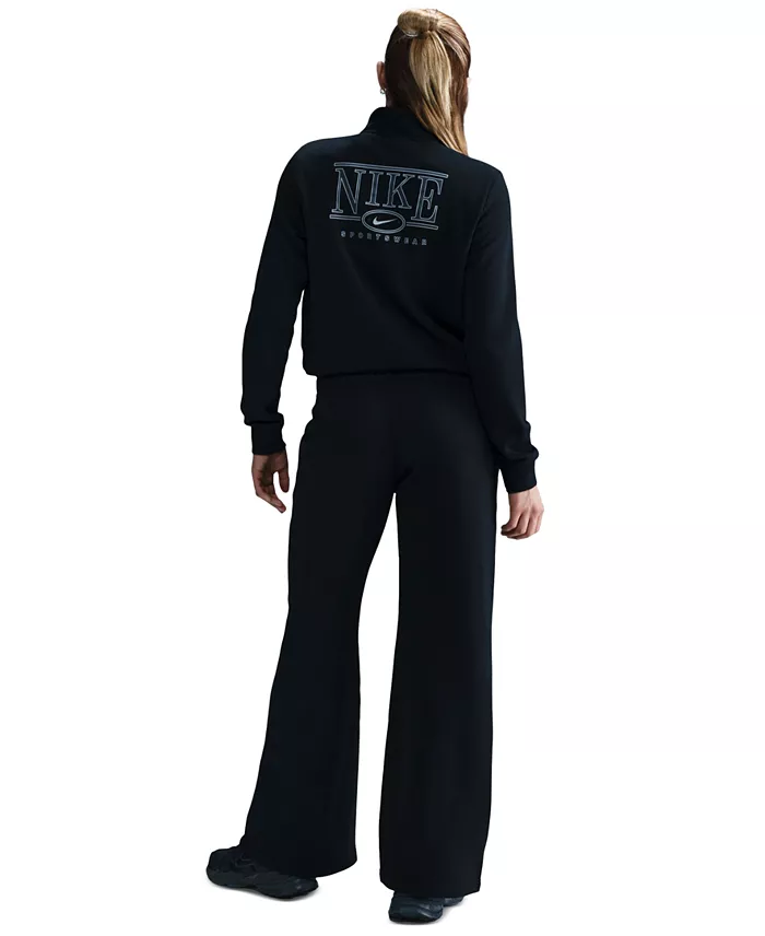Alfani Nike Sportswear Women's Club Fleece Mid-Rise Wide-Leg Logo Pants Women's Fashion Shoes & Accessories