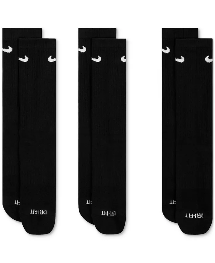 Alfani Nike Unisex Everyday Plus Cushioned Training Crew Socks 3 Pairs Men's Fashion & Accessories