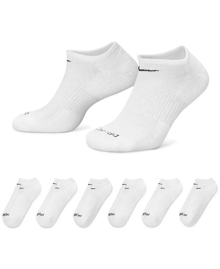 Alfani Nike Unisex Everyday Plus Cushioned Training No-Show Socks 6 Pairs Men's Fashion & Accessories