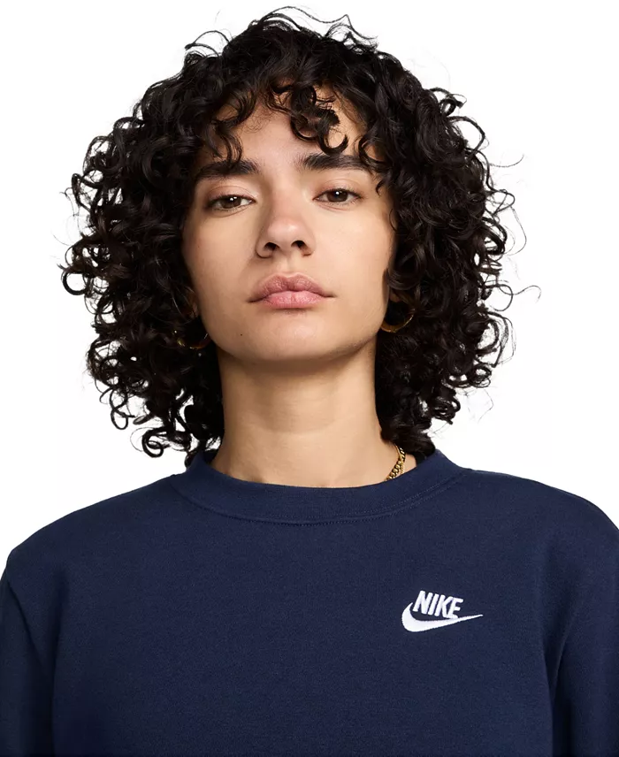 Alfani Nike Women's Sportswear Club Fleece Crewneck Sweatshirt Women's Fashion Shoes & Accessories