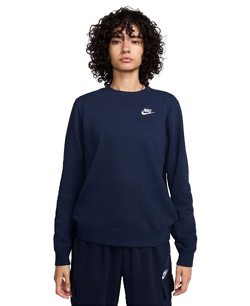 alfani Nike Women's Sportswear Club Fleece Crewneck Sweatshirt Women's Fashion Shoes & Accessories