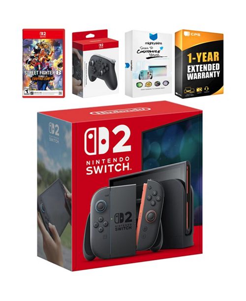 alfani Nintendo Switch 2 Console with Street Fighter 6 Pro Controller MightySkins Code and 1 CPS Year Extended Warranty Electronics