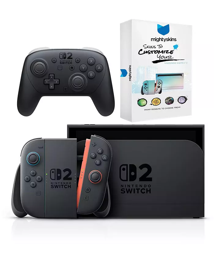 Alfani Nintendo Switch 2 Mario Kart World Bundle With Pro Controller And MightySkins Code Electronics