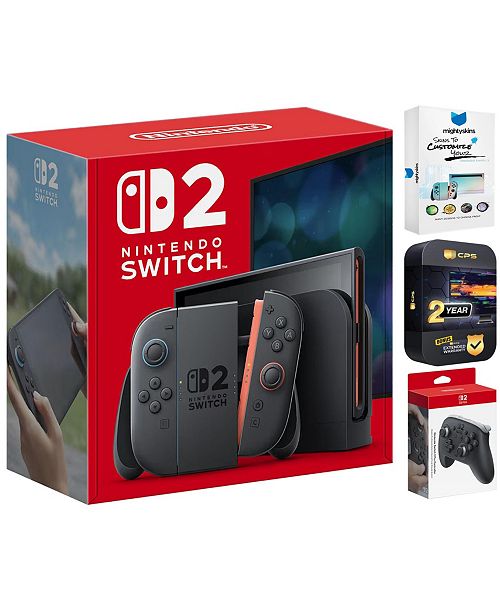 alfani Nintendo Switch 2 Video Game Console with Pro Controller MightySkins Code and 2 CPS Year Extended Warranty Electronics