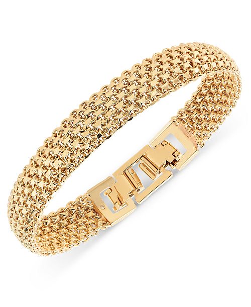 alfani On 34th Linked Mesh Multi-Row Flex Bracelet Created for Macy's Jewelry & Watches