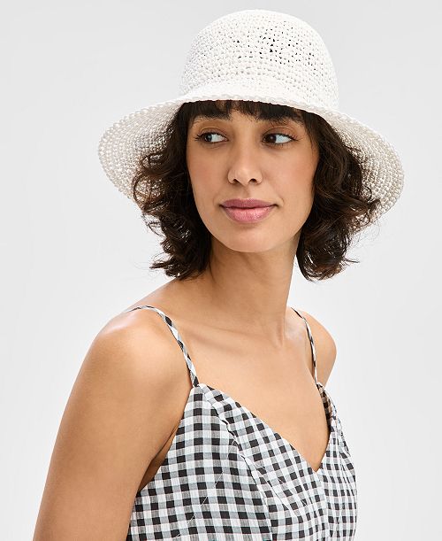alfani On 34th Solid Crochet Bucket Hat Exclusively at Macy's Women's Fashion Shoes & Accessories