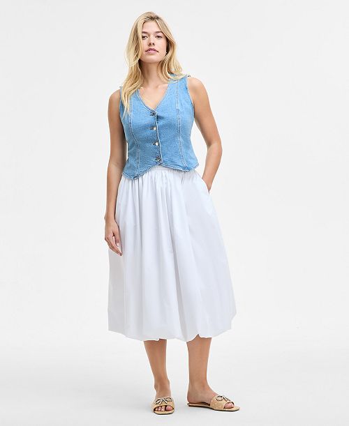 alfani On 34th Women's Bubble-Hem Midi Skirt Exclusively at Macy's Women's Fashion Shoes & Accessories