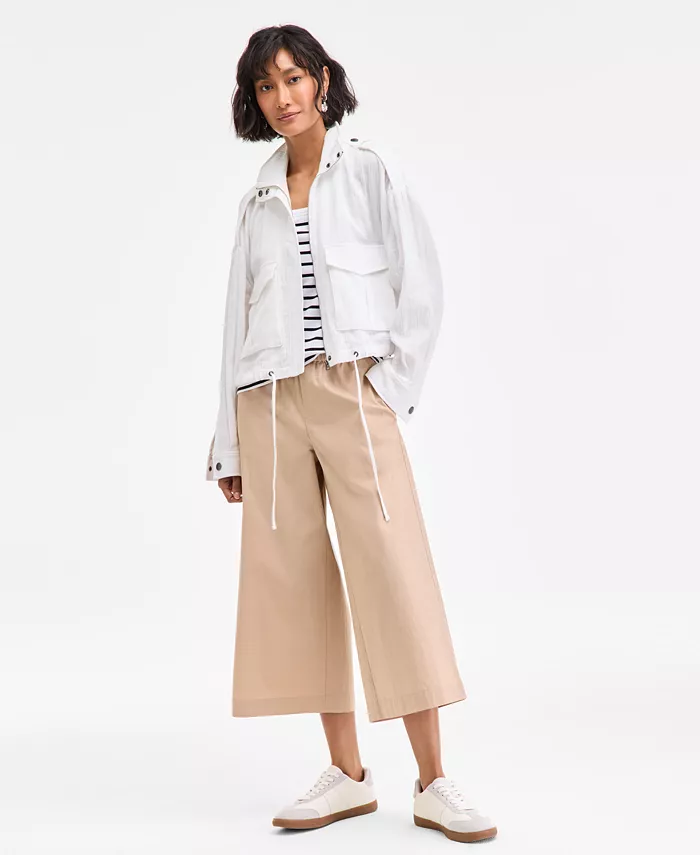 Alfani On 34th Women's Cotton Gauze Cropped Jacket Exclusively At Macy's Women's Fashion Shoes & Accessories