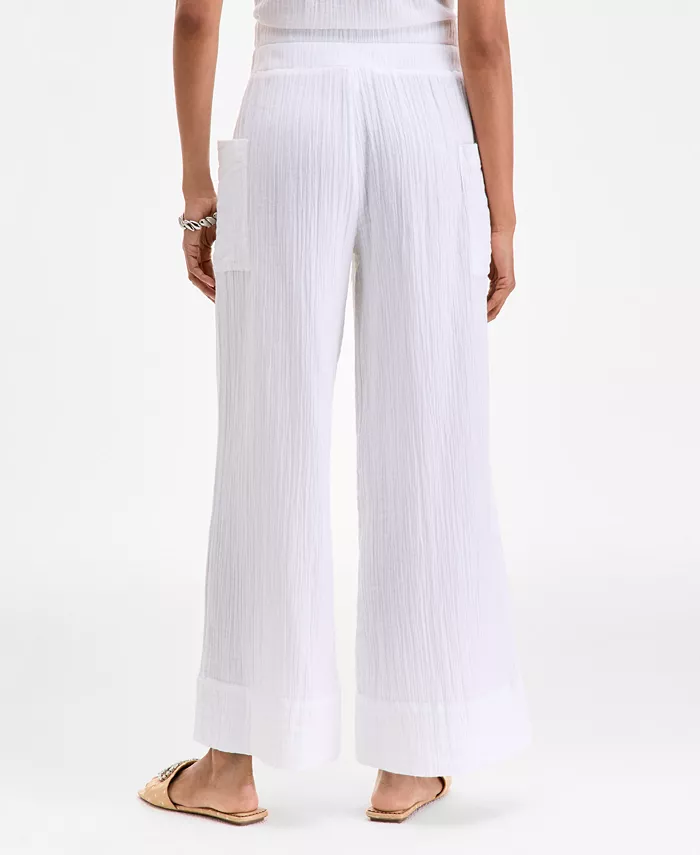 Alfani On 34th Women's Cotton Gauze Pull-On Pants Exclusively At Macy's Women's Fashion Shoes & Accessories