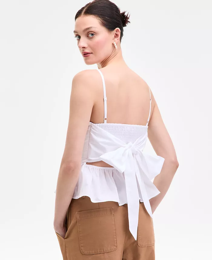 Alfani On 34th Women's Cotton Tie-Back Peplum Tank Exclusively At Macy's Women's Fashion Shoes & Accessories