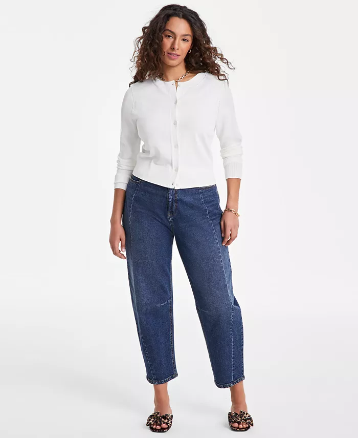 Alfani On 34th Women's Crewneck Long-Sleeve Cardigan Exclusively At Macy's Women's Fashion Shoes & Accessories