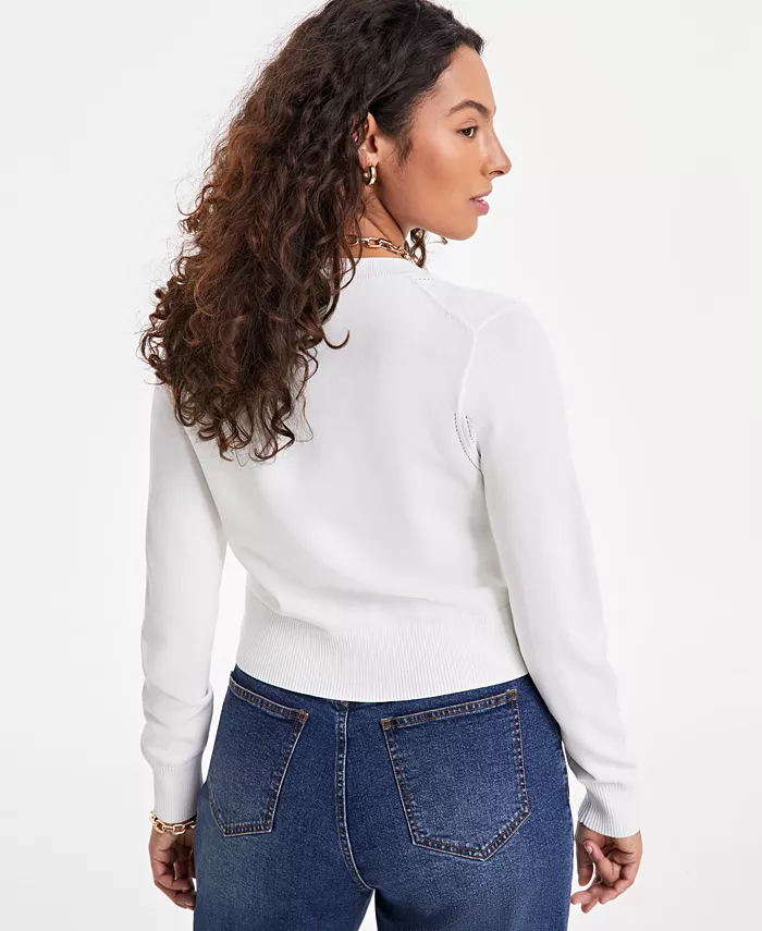 Alfani On 34th Women's Crewneck Long-Sleeve Cardigan Exclusively At Macy's Women's Fashion Shoes & Accessories
