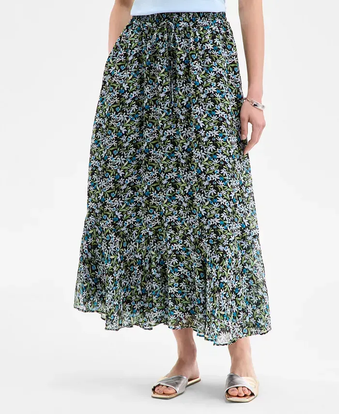 Alfani On 34th Women's Floral Tiered Midi Skirt Exclusively At Macy's Women's Fashion Shoes & Accessories
