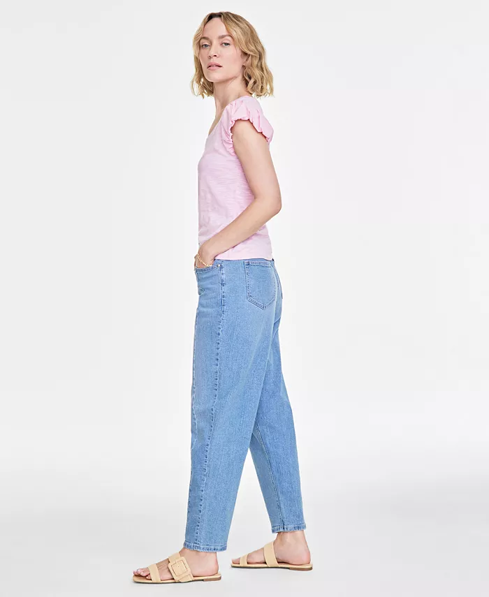 Alfani On 34th Women's High-Rise Barrel-Leg Jeans Exclusively At Macy's Women's Fashion Shoes & Accessories