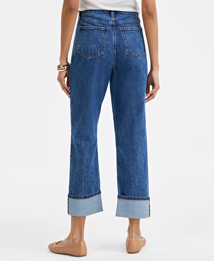 Alfani On 34th Women's High-Rise Cuffed Straight-Leg Jeans Exclusively At Macy's Women's Fashion Shoes & Accessories