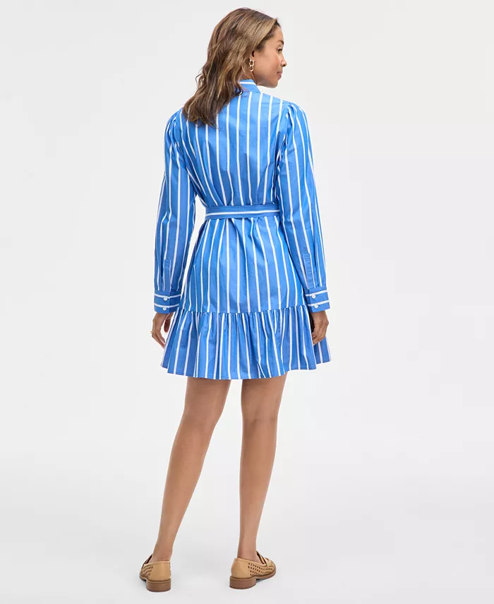 Alfani On 34th Women's Long Sleeve Printed Mini Shirt Dress Exclusively At Macy's Women's Fashion Shoes & Accessories