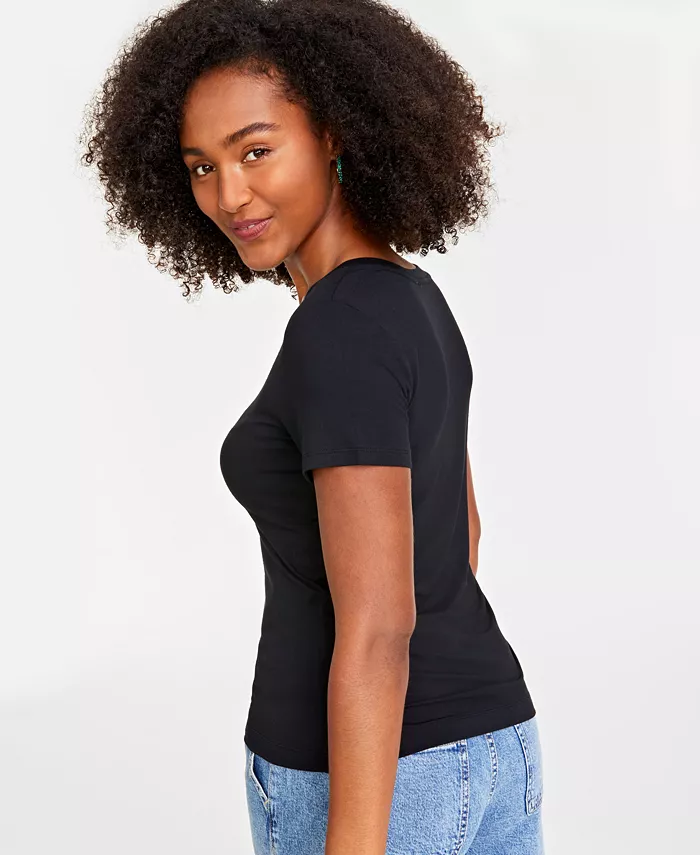 Alfani On 34th Women's Modal V-Neck T-Shirt Created For Macy's Women's Fashion Shoes & Accessories