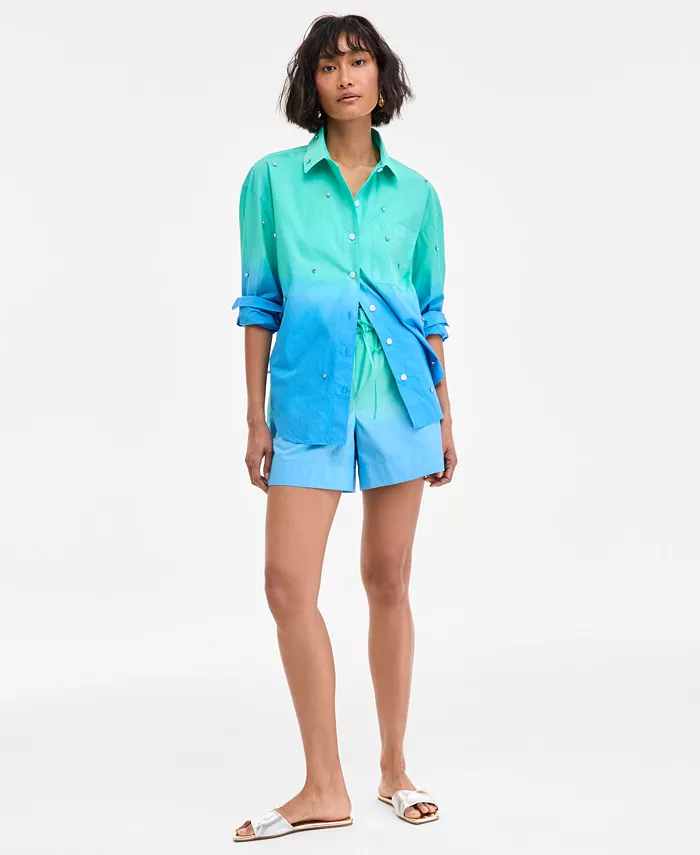 Alfani On 34th Women's Ombré Rhinestone Shirt Exclusively At Macy's Women's Fashion Shoes & Accessories