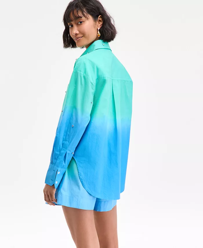 Alfani On 34th Women's Ombré Rhinestone Shirt Exclusively At Macy's Women's Fashion Shoes & Accessories