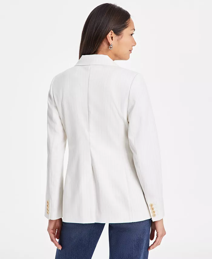 Alfani On 34th Women's Pinstripe Boyfriend Blazer Exclusively At Macy's Women's Fashion Shoes & Accessories