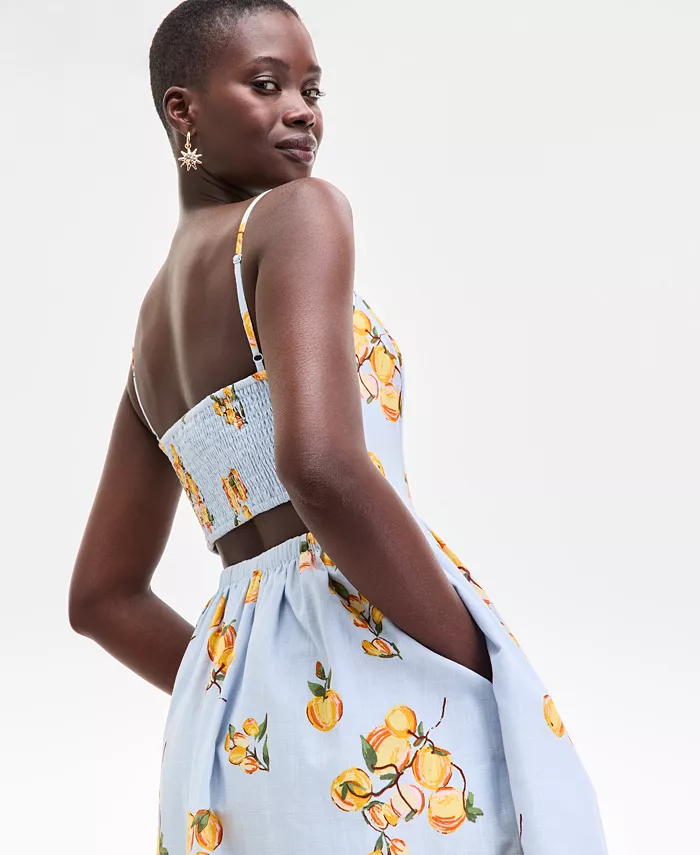 Alfani On 34th Women's Printed Cutout-Back Midi Dress Exclusively At Macy's Women's Fashion Shoes & Accessories