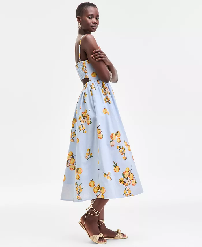 Alfani On 34th Women's Printed Cutout-Back Midi Dress Exclusively At Macy's Women's Fashion Shoes & Accessories