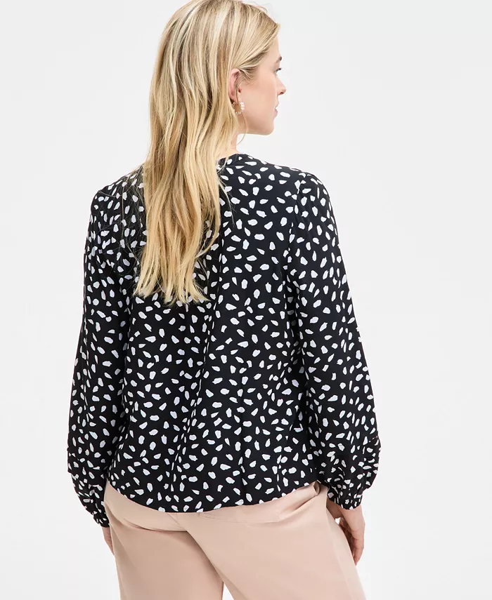 Alfani On 34th Women's Printed Pintuck Blouse Exclusively At Macy's Women's Fashion Shoes & Accessories